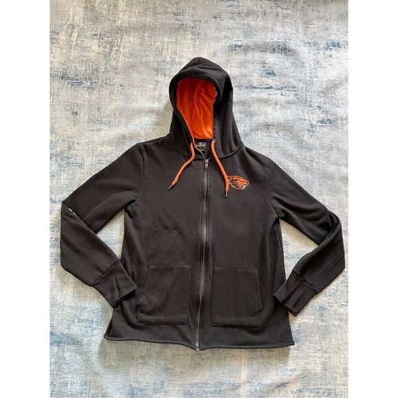 Colosseum Oregon State Beavers Black Orange Full Zip Hoodie Women's Large - Picture 1 of 6
